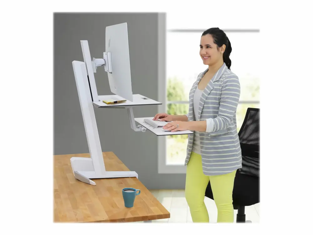 Ergotron WorkFit-S Single HD Workstation Worksurface Standing Desk White
