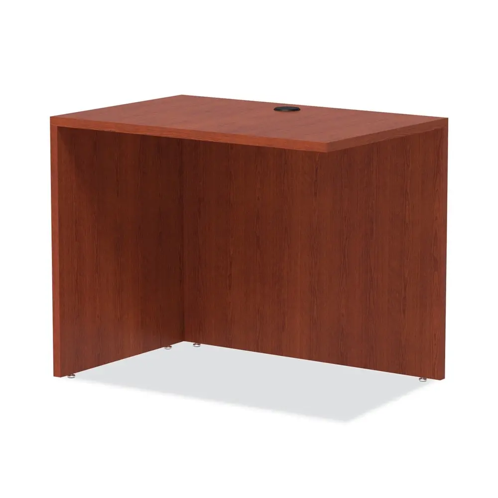 Alera Valencia Series Reversible Return Bridge Shell Desk Medium Cherry