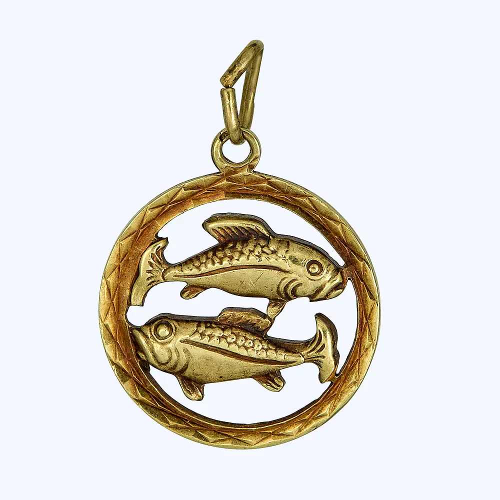 Amber Pisces Open Wreath Charm